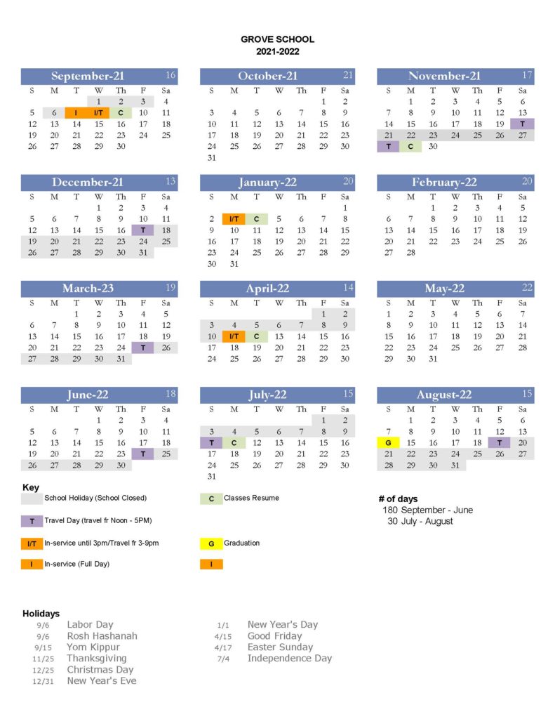 Uconn Fall 2022 Calendar 2021-2022 Calendar – Grove School
